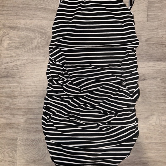 Maternity Form Fit Strapped Black and White Stripped Dress Size XXL - Picture 3 of 3